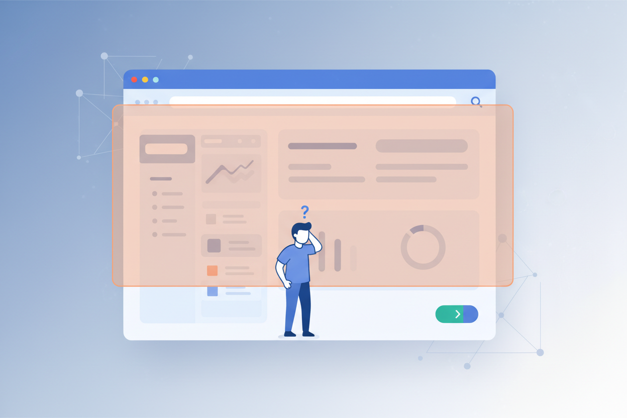 Feature discovery gap showing 30 percent of features visible and 70 percent hidden from users